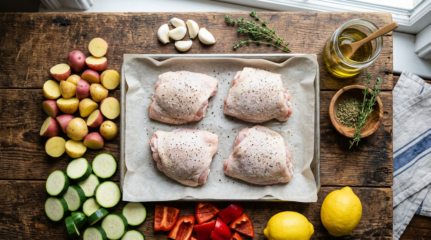 Sheet Pan Lemon Chicken with Veggies